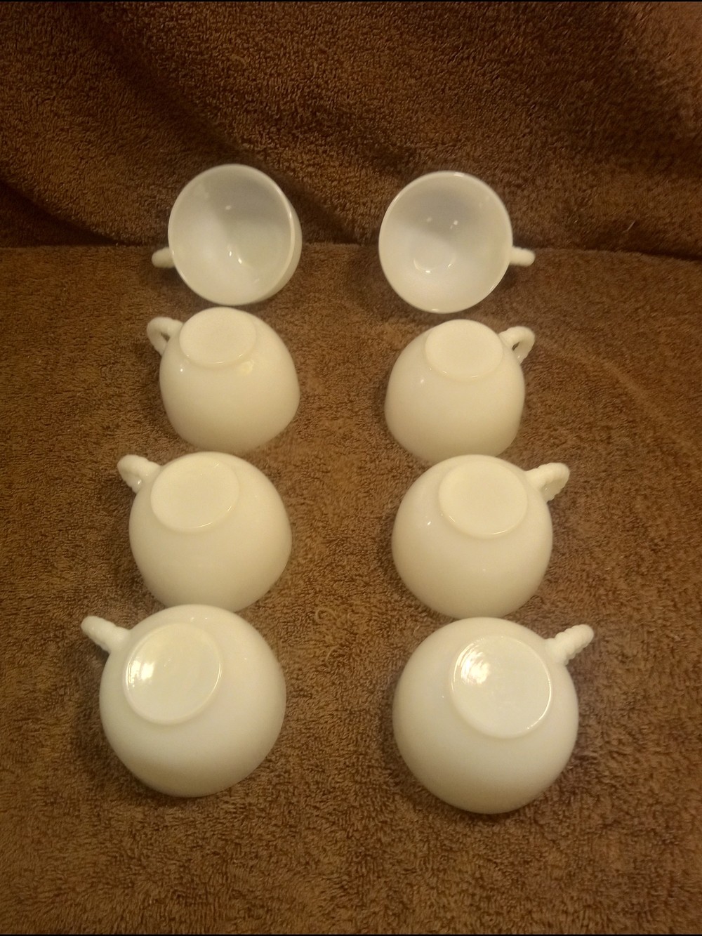 Hazel Atlas White Milk Glass Cups - Set of 8